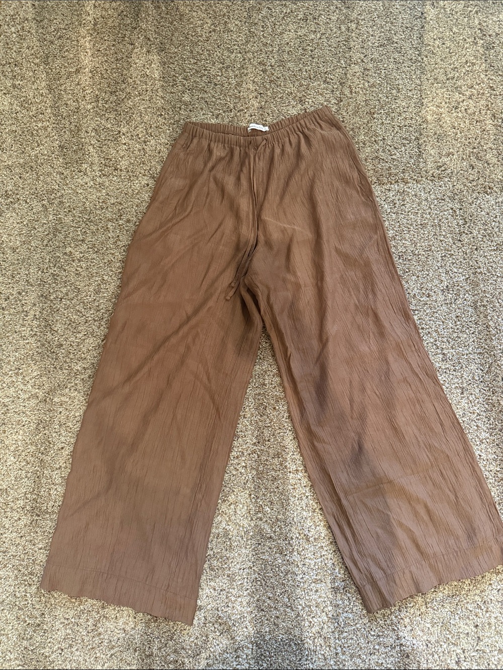 Abercrombie & Fitch Wide Leg Brown Pleated Pants